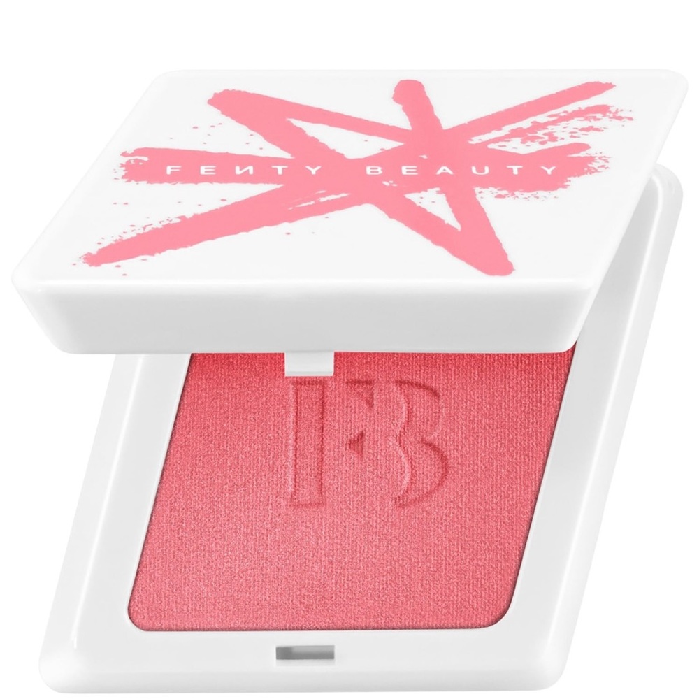 Fenty Beauty Cheeks Suede Powder Blush Petal Poppin 02 Pink Compact Matte